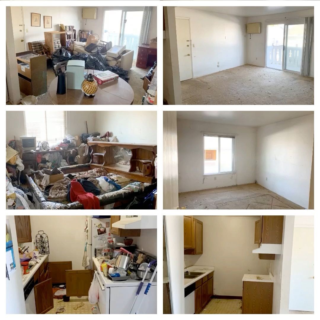 Junk removal, rental clean out before and after